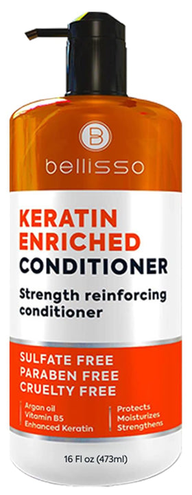 BELLISSO front bottle view showing label and salon formula benefits
