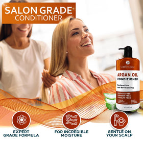 Bellisso label close-up highlighting argan oil and sulfate-free ingredients