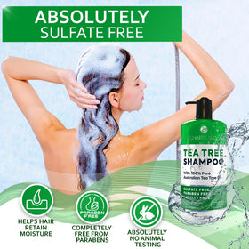 BELLISSO ingredient label showing tea tree, collagen, keratin benefits clearly