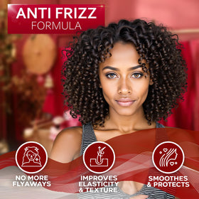 BELLISSO styled curls in outdoor light showing reduced frizz and shine