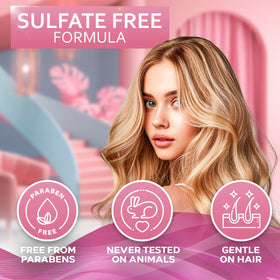 BELLISSO poured product on a single hair strand showing smoothing texture