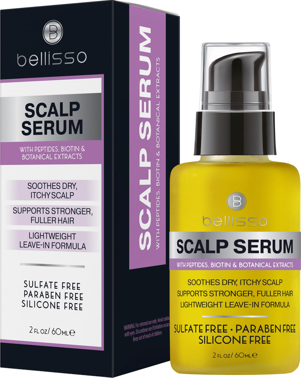 BELLISSO front bottle view showing clean packaging and calming brand benefit