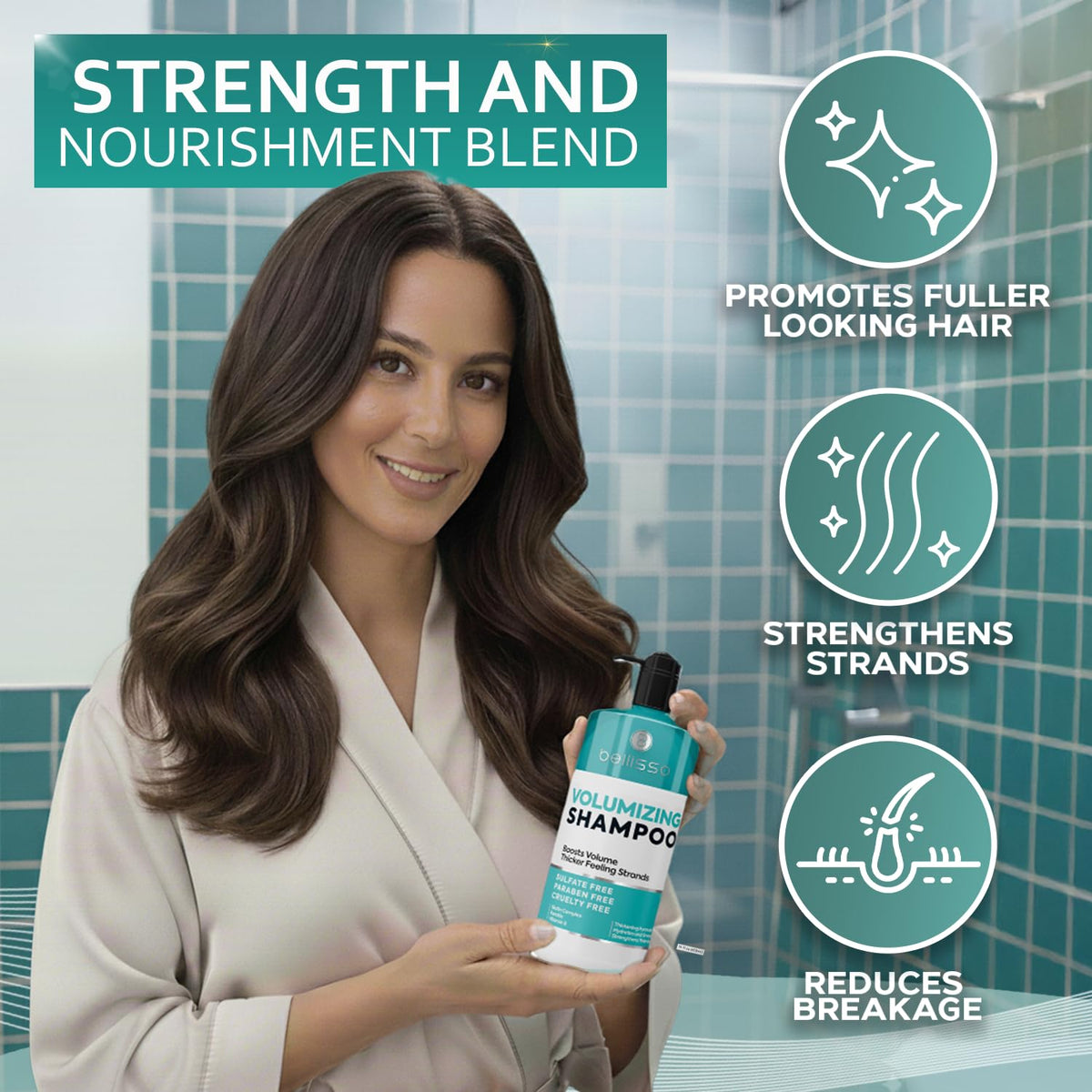 BELLISSO set staged in bathroom highlighting salon results at home