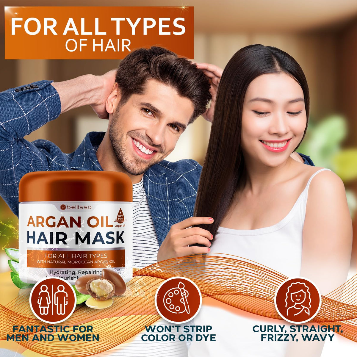 BELLISSO jar held in hand to show product size and travel-friendly convenience