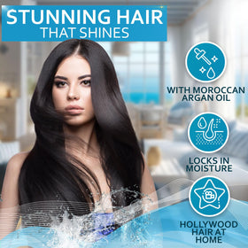 BELLISSO finished curly hair showing smooth, frizz-free shine
