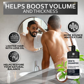 BELLISSO before-and-after hair demonstrating fuller volume and reduced oiliness
