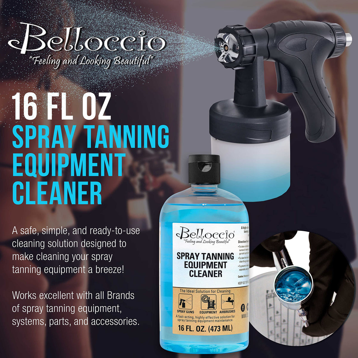 Belloccio close-up of bottle nozzle and liquid clarity demonstrating fast-acting formula