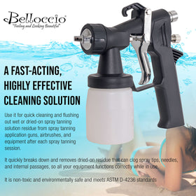 Belloccio being used to flush an airbrush showing cleaner restoring spray performance