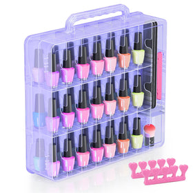 Beloving front view translucent case showing organized polishes and easy selection
