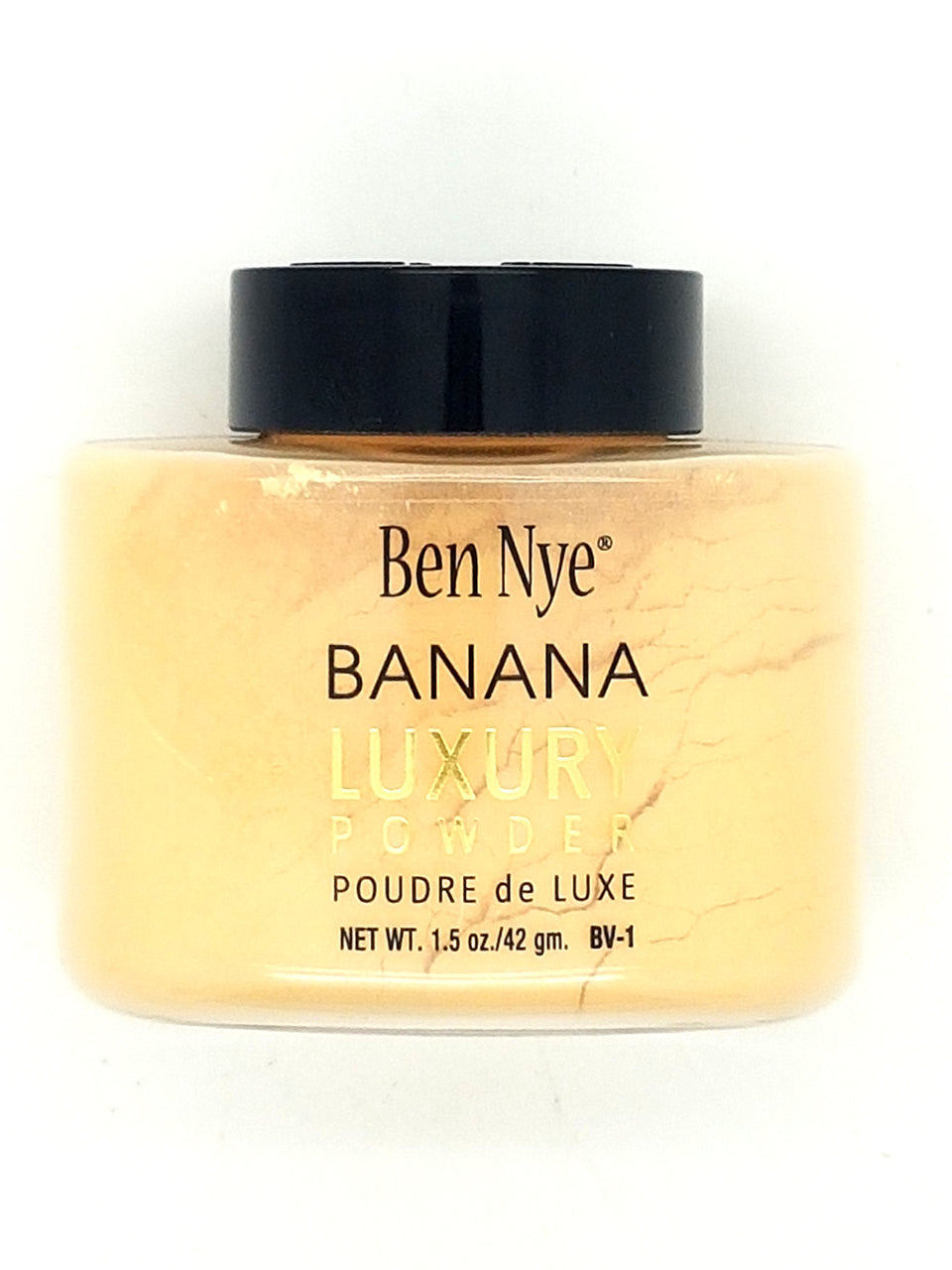 Ben Nye banana front packaging showing label and 1.5oz jar for easy selection
