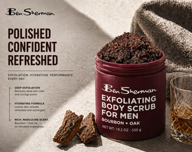 Ben Sherman application on forearm demonstrating gentle exfoliation and smooth finish