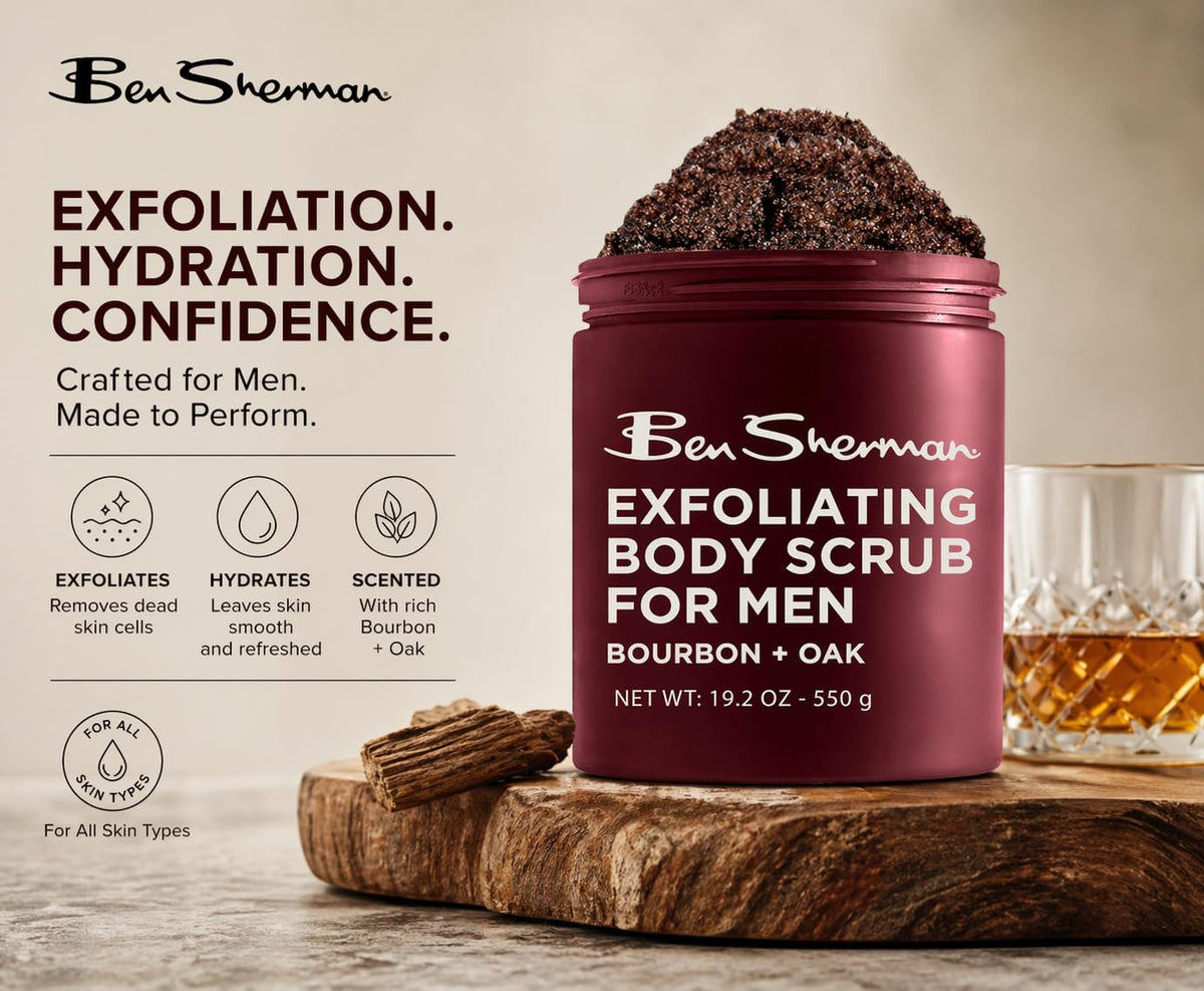 Ben Sherman jar in hand for size comparison, emphasizes travel-friendly capacity