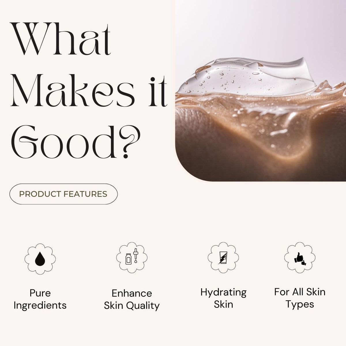 benatu applying gel to forearm demonstrating calming skin hydration