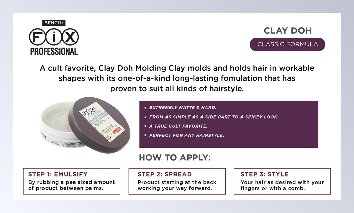 Bench Fix being applied to hair, demonstrates strong hold and natural finish