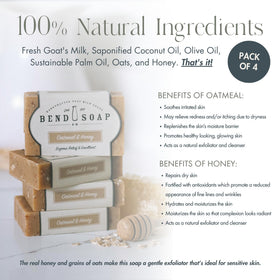 Bend Soap Company close-up of bar texture highlighting oatmeal for gentle exfoliation