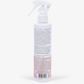 Benefeet bottle on bathroom counter at night showing evening foot care routine benefit