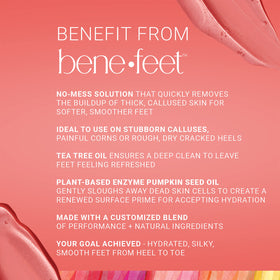 Benefeet product texture on skin close-up illustrating smoothening effect