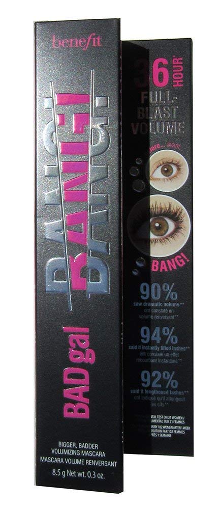 Benefit Bad Gal Bang wand close-up coating lashes for dramatic, buildable volume