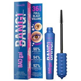 Benefit BADgal BANG front tube shows cobalt shade and bold packaging benefit