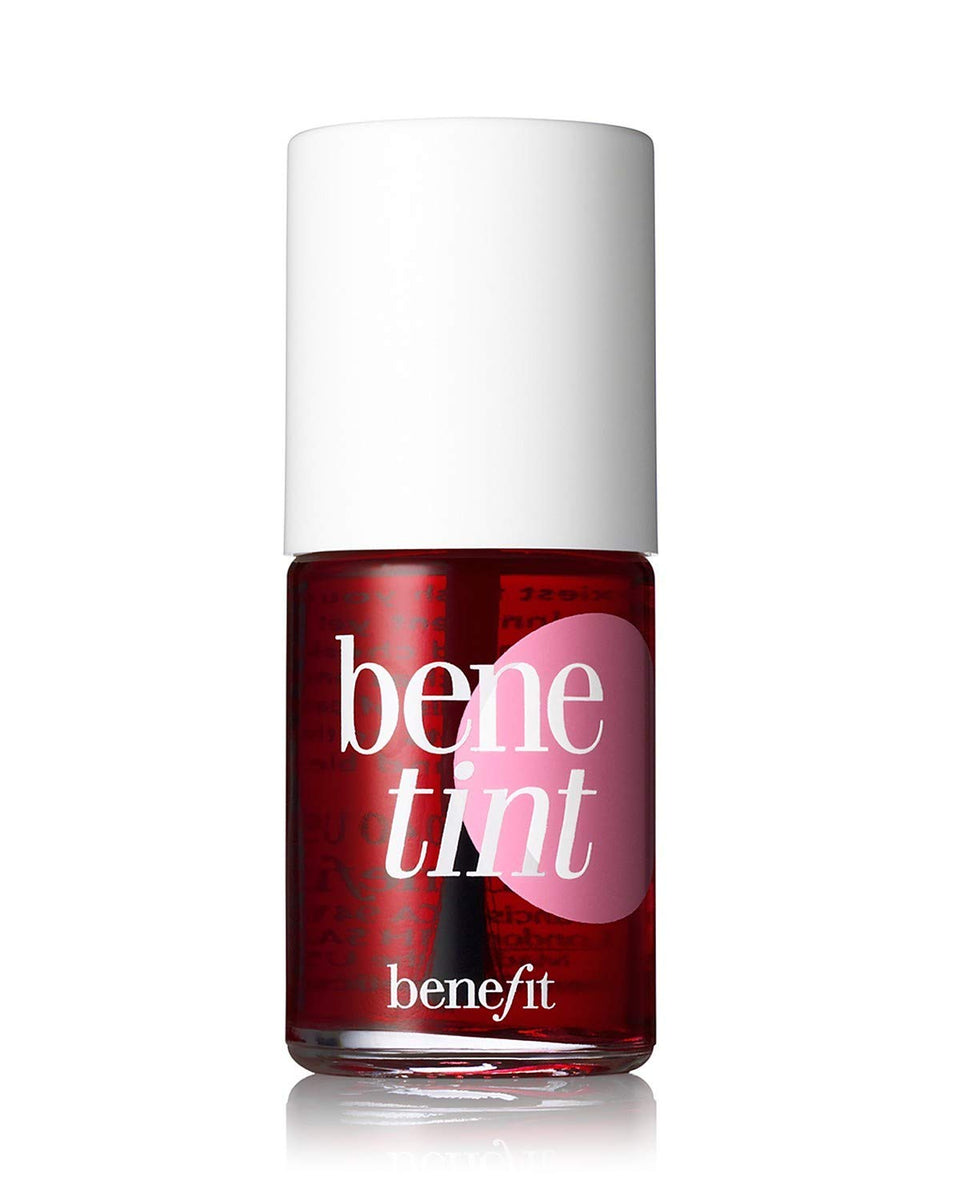 Benefit Bene Tint Rose tube front view shows compact design and easy application