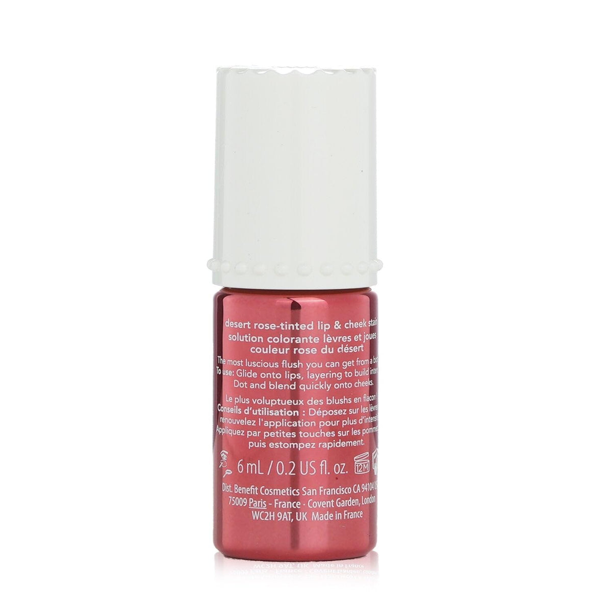 Benefit Benetint Floratint applied on model lips and cheeks demonstrating natural flush