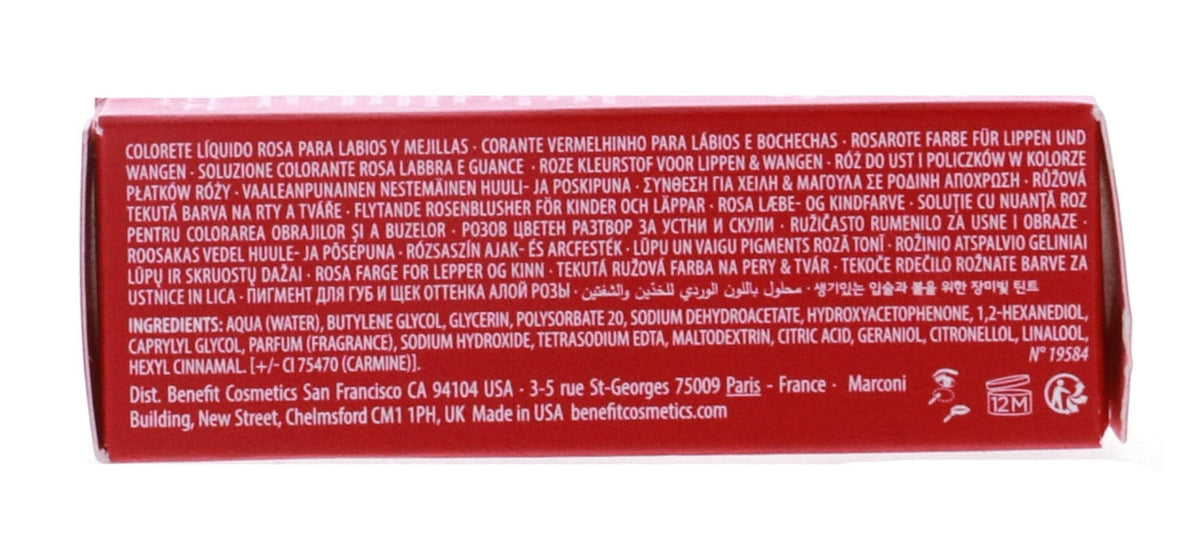 Benefit Bene Tint size with coin scale showing travel-friendly 0.2 oz