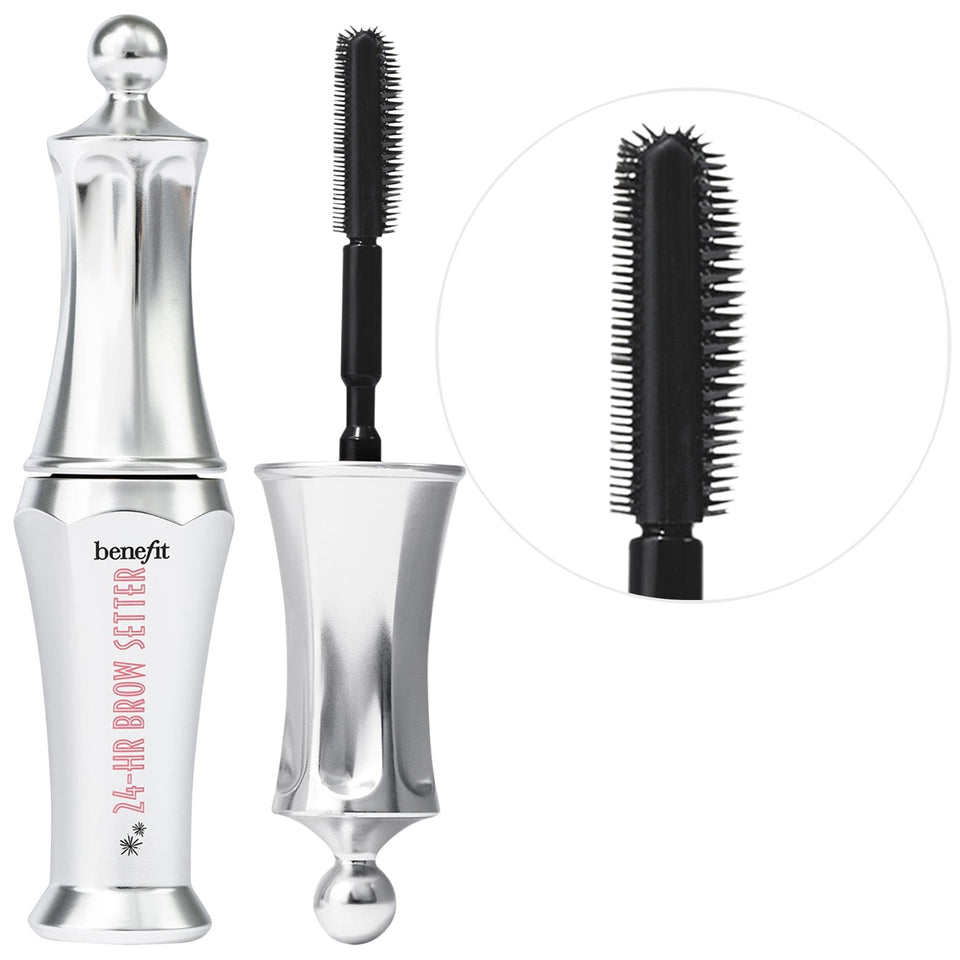 Benefit Brow Setter front view showing clear gel and recyclable gift box for easy travel