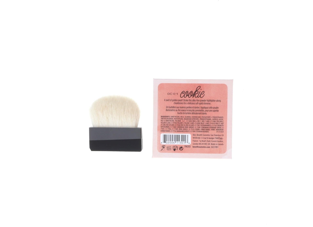 Benefit Cookie custom rounded brush and mirror detail for precise touch-ups