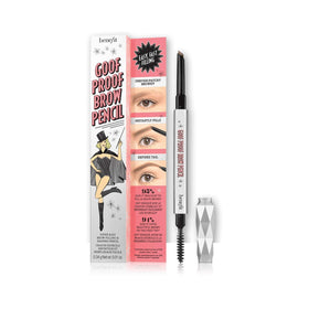 Benefit pencil front packaging showing product and shade, easy travel use