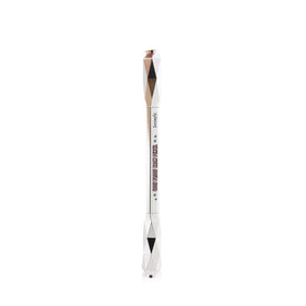 Benefit Goof Proof spoolie with color swatch on skin for blended natural brows and long-wear benefit