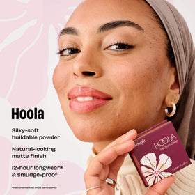 Open Benefit Hoola compact with mirror visible for quick touch-ups and precise application