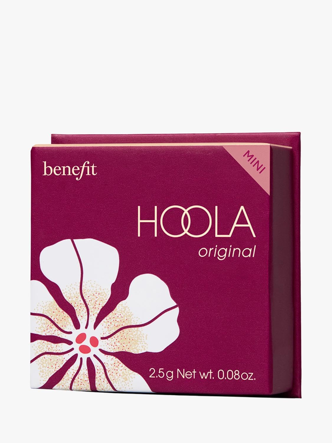 Benefit Hoola mini tucked inside a handbag to show travel-ready, quick touch-ups