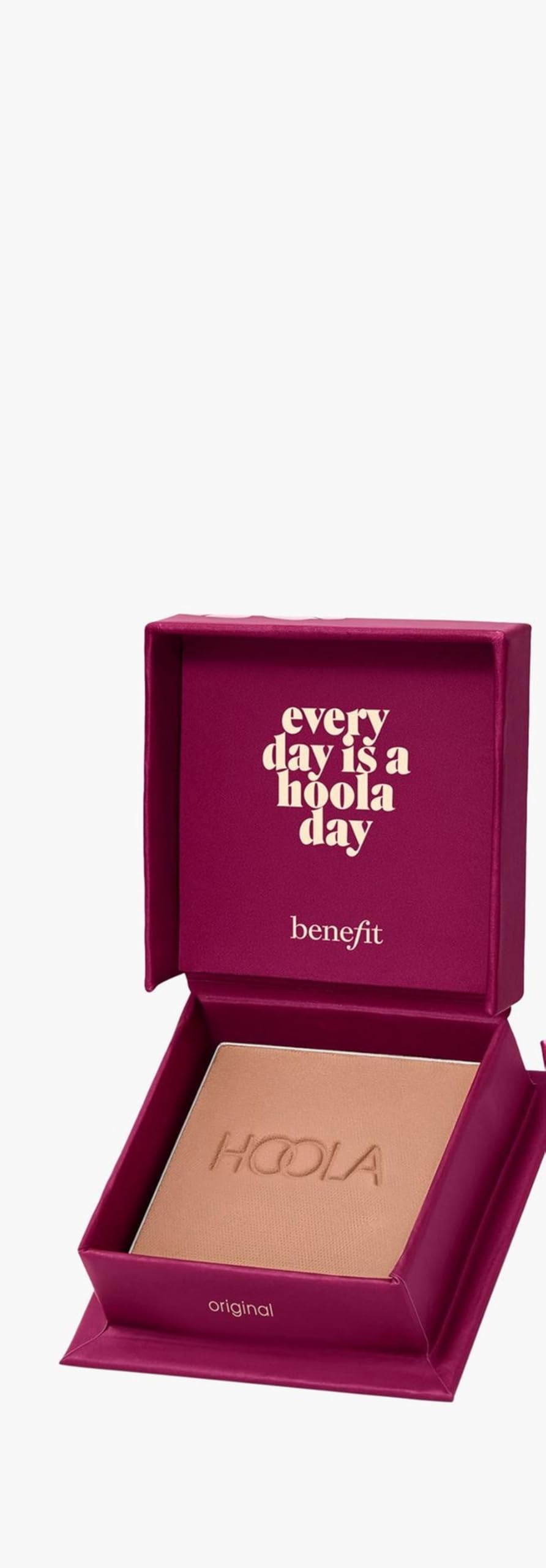 Benefit Hoola mini shade swatched on skin showing buildable matte color payoff