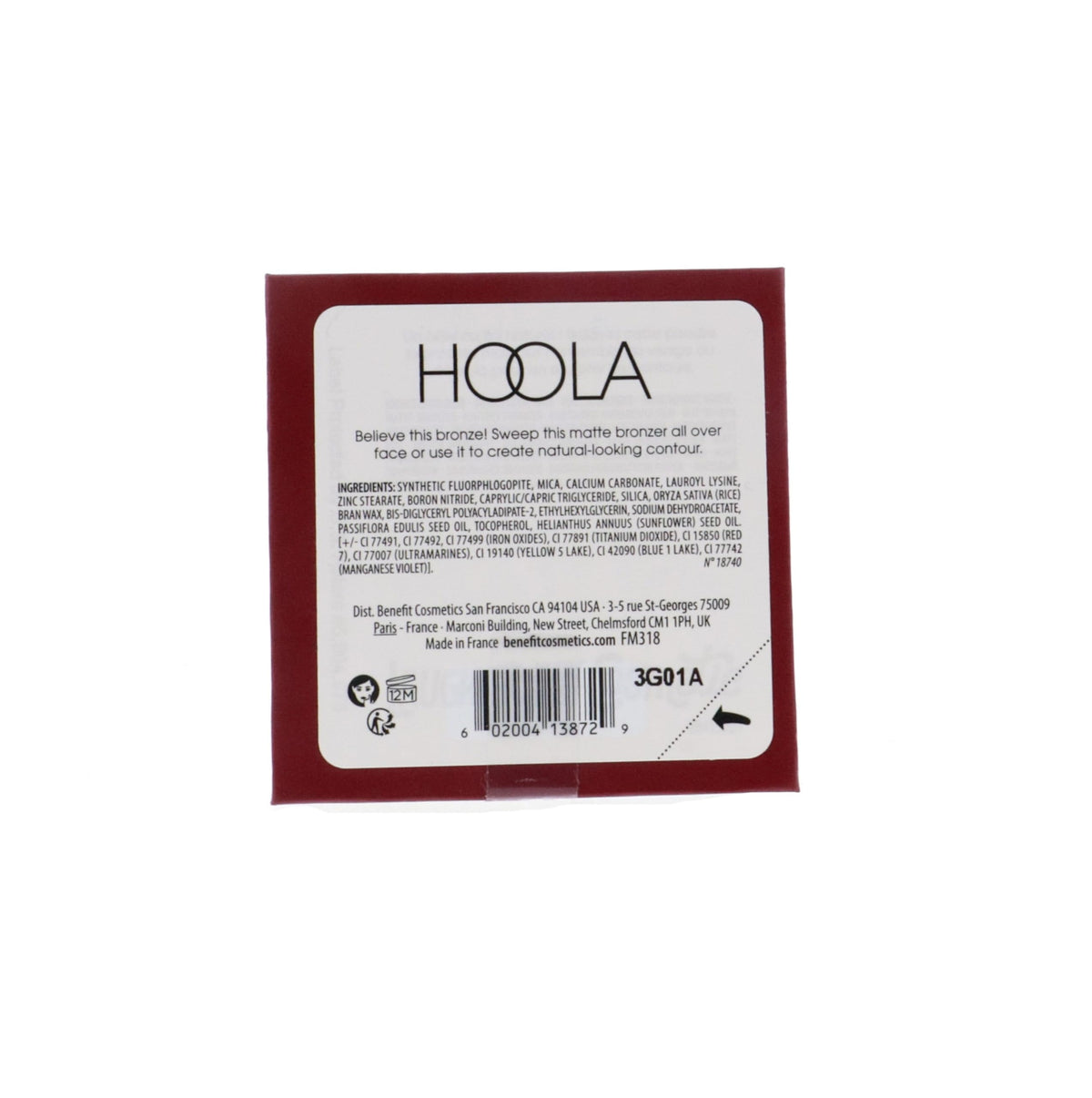 Benefit Hoola texture close-up highlighting finely milled matte powder for smooth blend