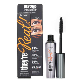 Benefit before and after lashes comparison showing fuller, longer lashes