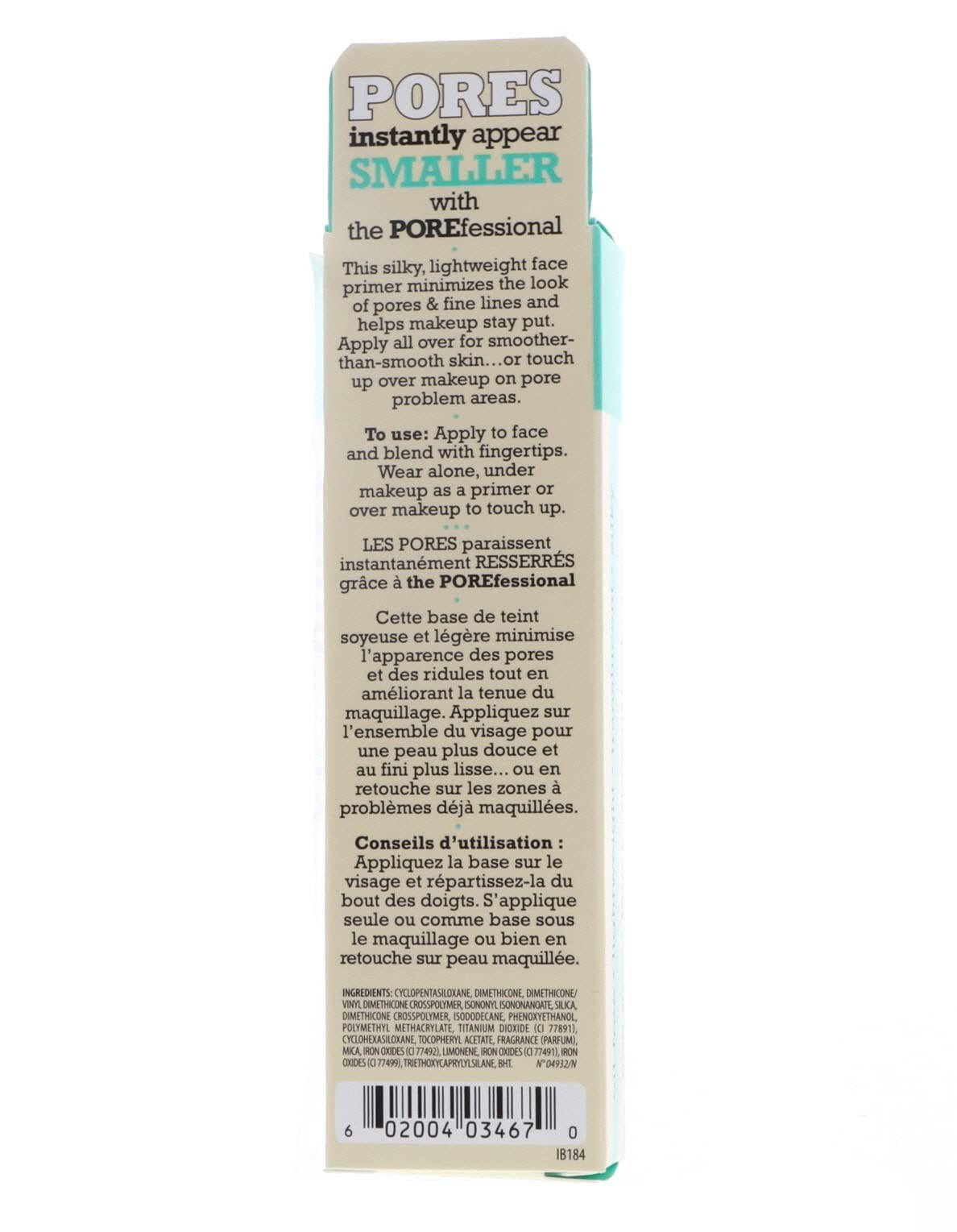 Benefit POREfessional beside a coin for size comparison showing travel-friendly jar benefit