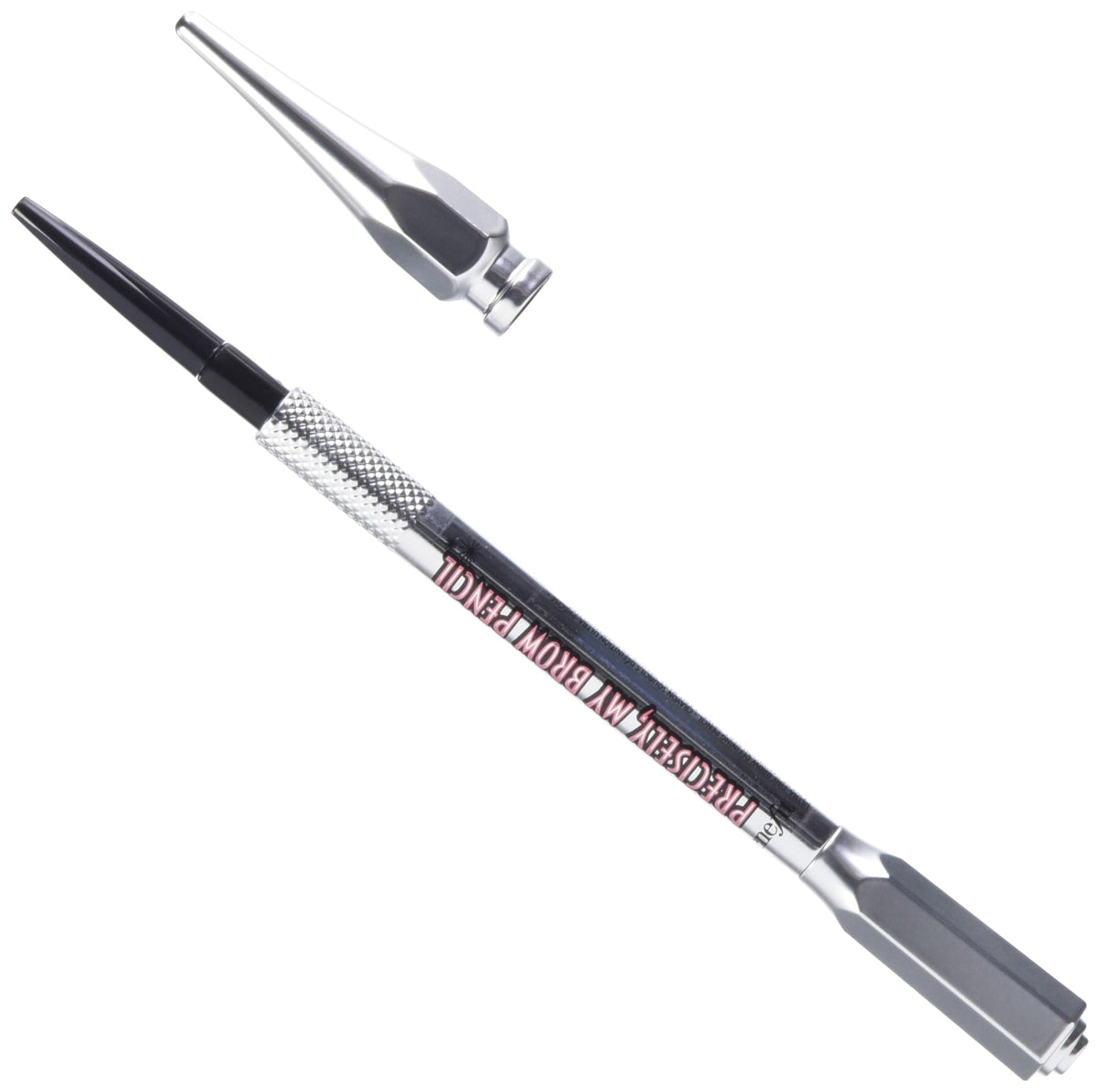 Benefit pencil in use applying natural strokes to brows for defined shape