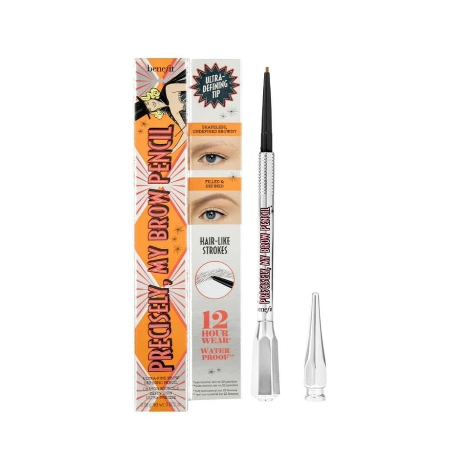 Benefit front view of ultra-fine brow pencil showing sleek stick and shade