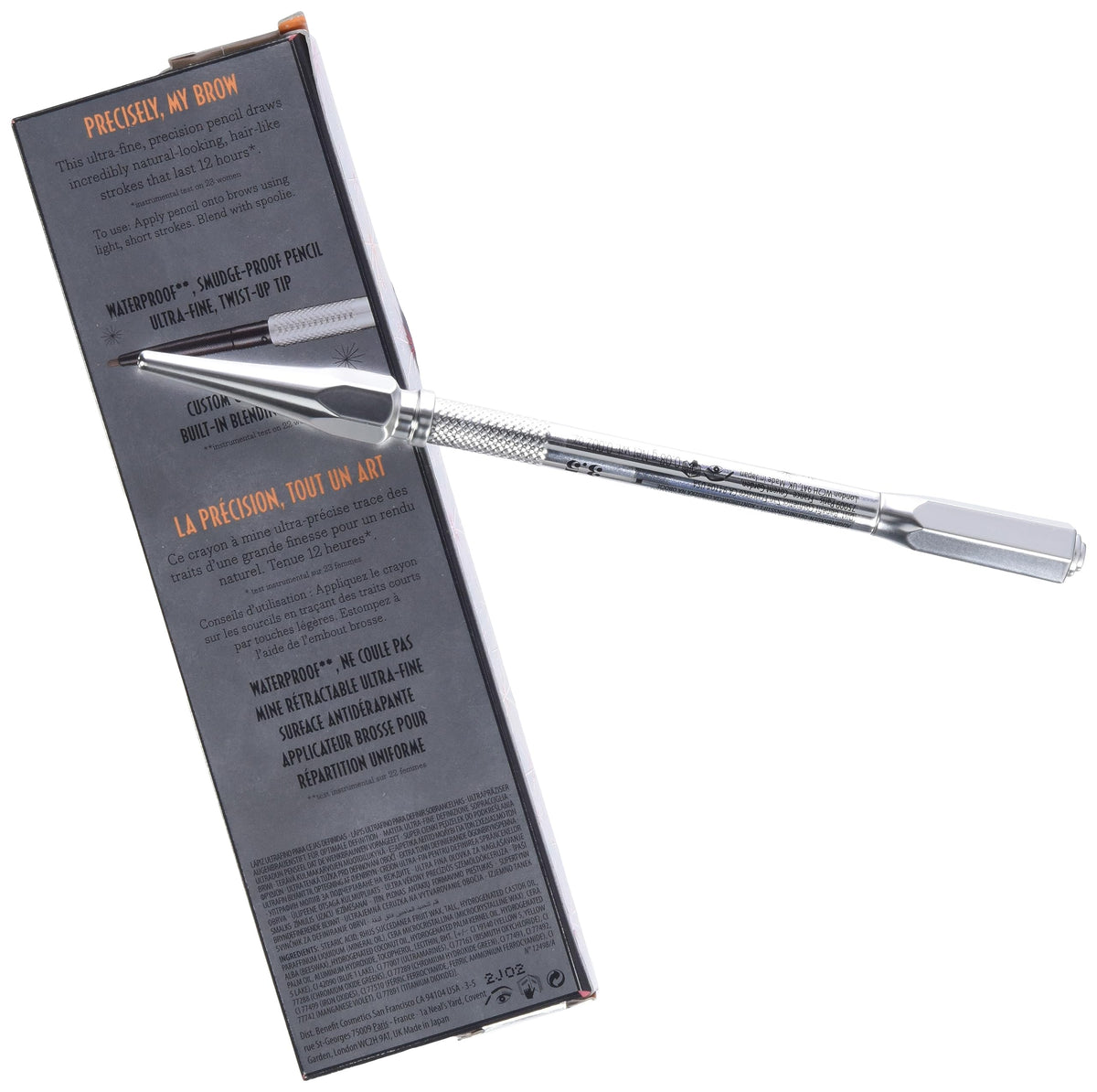 Benefit pencil ultra-fine tip closeup showing precise hair-like stroke capability