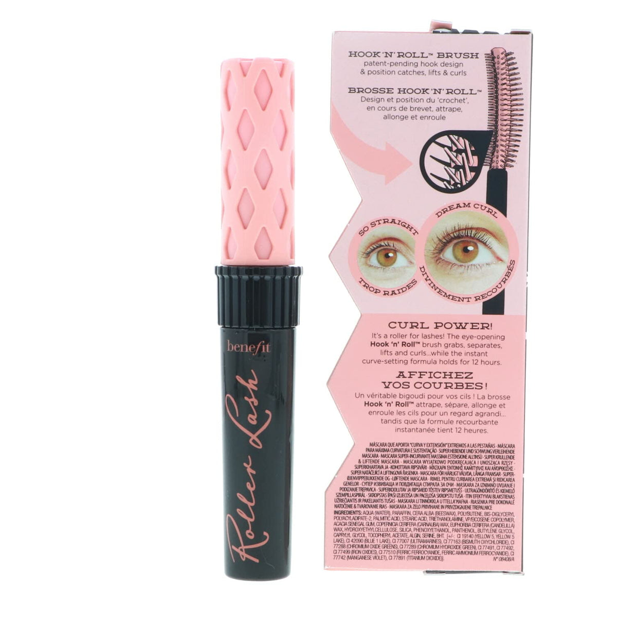 Benefit open cap with wand lifted demonstrating easy application and control benefit