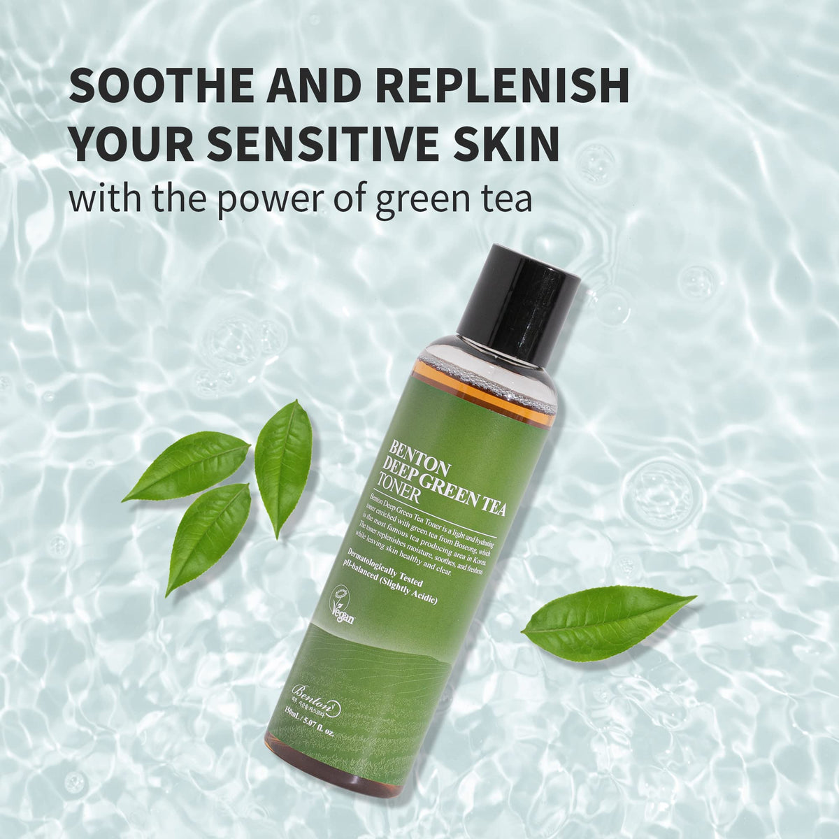 BENTON toner texture pouring to show lightweight hydrate and quick absorption benefit