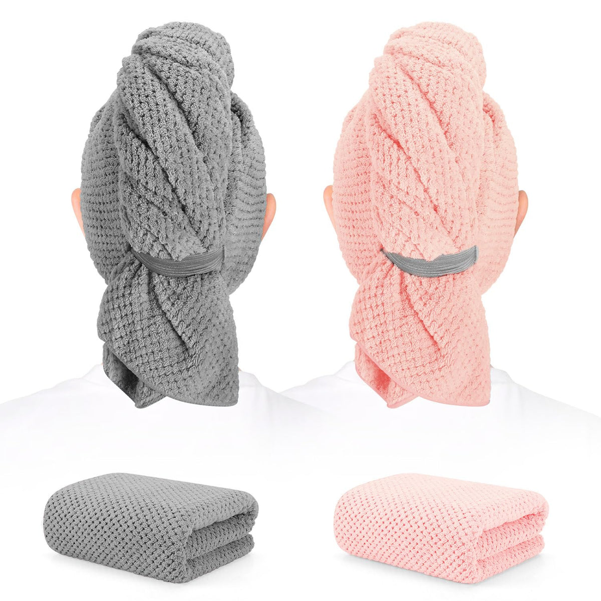BEoffer front view of two-pack towels showing large size and soft fabric benefit