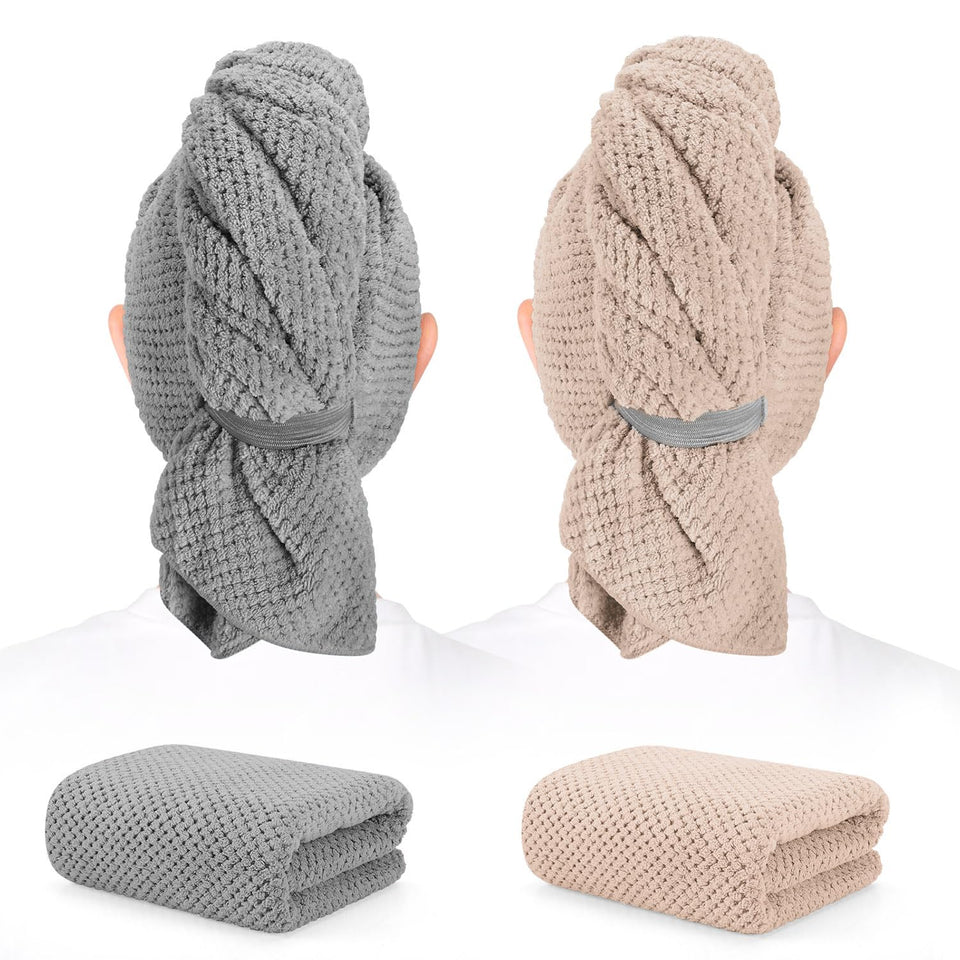 BEoffer front view of two-pack towels showing size and color benefit quick drying
