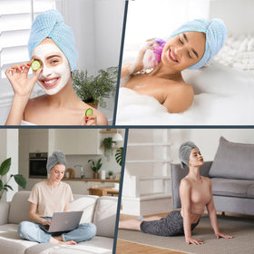 BEoffer two towels stacked to show included pack and color options, travel-friendly benefit