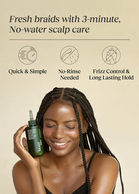 Bephor application on a cotton pad demonstrating quick no-rinse scalp cleansing
