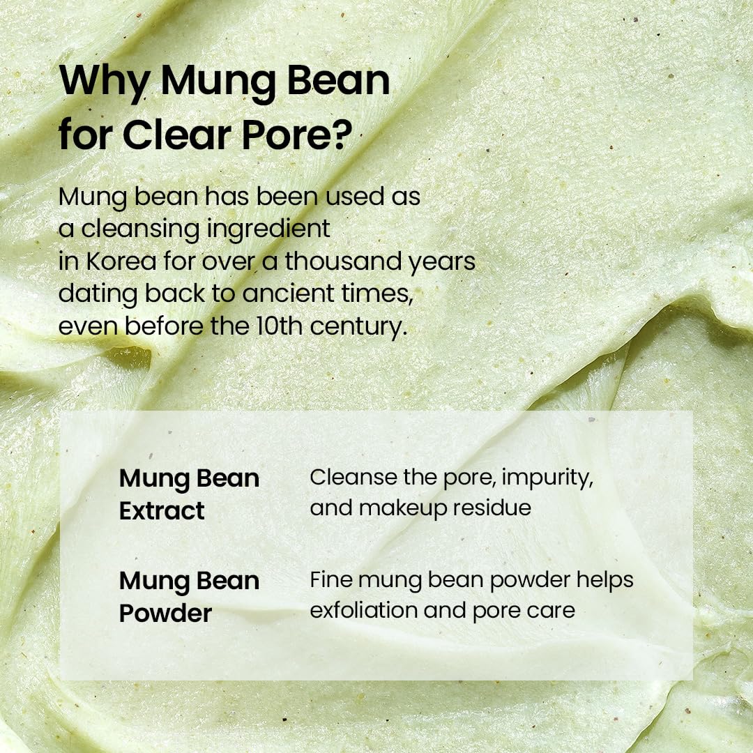 beplain mung bean ingredients display, emphasizes purifying botanical benefits