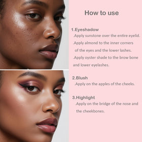 BERALLOYE bronzer and blush detail showing coordinated tones for natural warmth