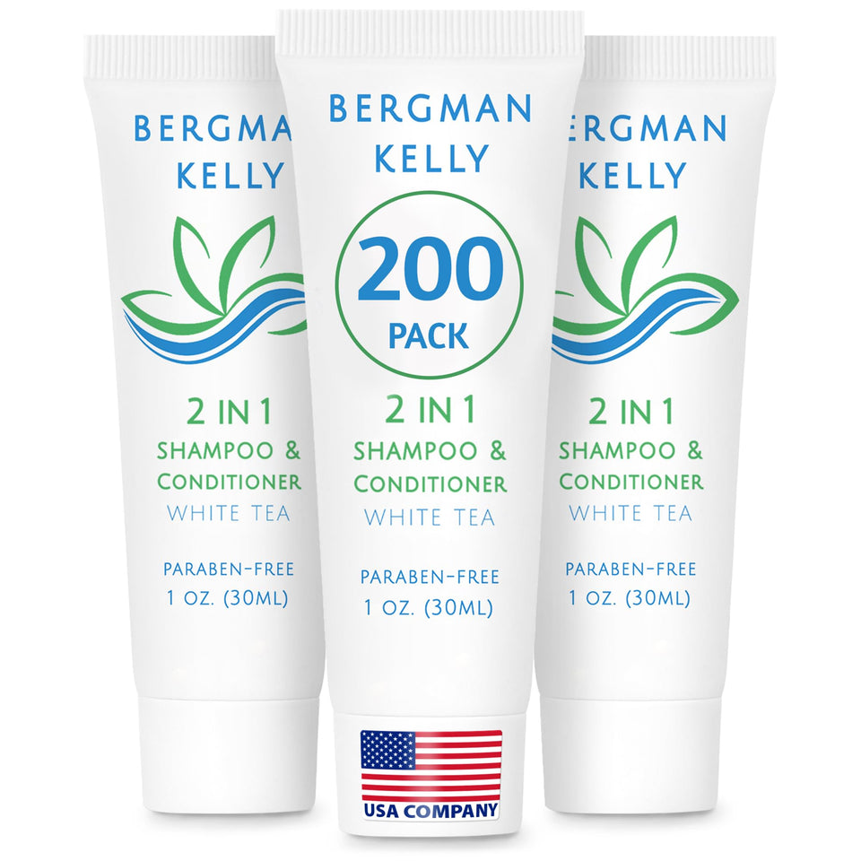 BERGMAN KELLY front packaging white tea scent showing brand and tube design for guest appeal