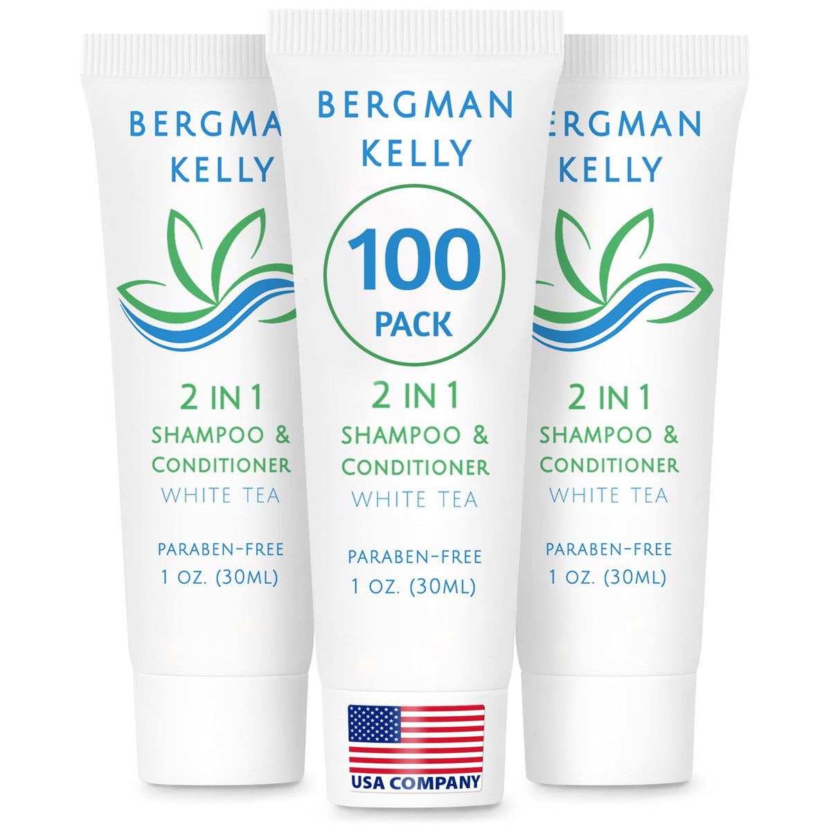 BERGMAN KELLY front packaging shows white tea label and travel size benefit