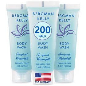 BERGMAN KELLY front packaging showing 200-count and tropical scent benefit